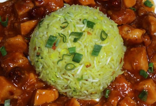 Chicken Manchurian with vegetable fried rice