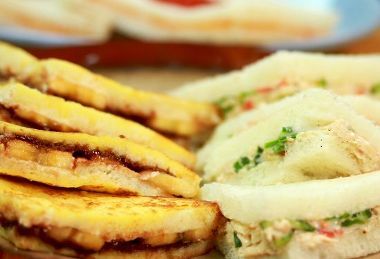 Chicken & Vegetable sandwich & Nuttela Sandwich