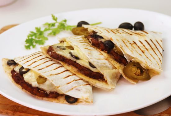 Tortilla Cheesy Melts With Chapli Kabab Recipe