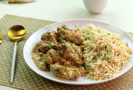 Chicken Wing With Mushroom Sauce Recipe and Garlic Rice