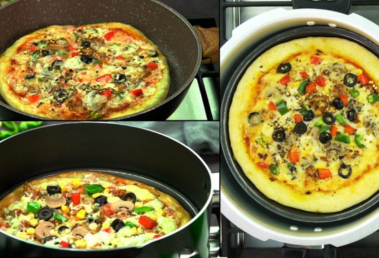 Pizza Baking 3 ways without oven