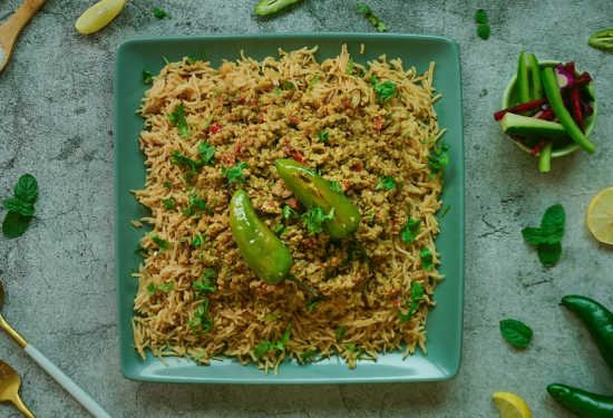Achari Keema Rice Platter Recipe