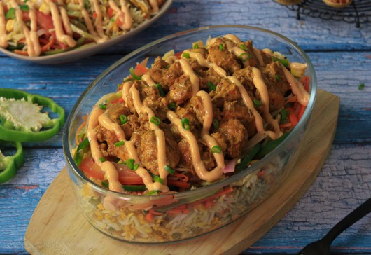 Chicken BBQ Rice Platter Recipe