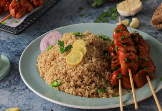 Grilled Chicken Satay with Brown Rice Recipe