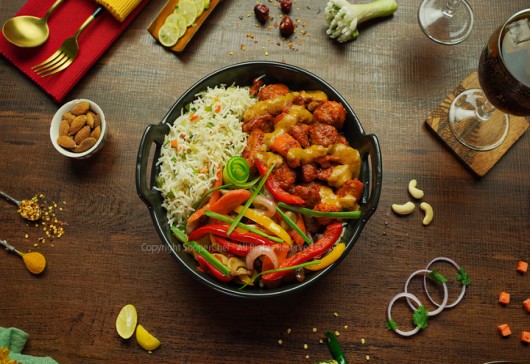 Masala Chicken Rice Platter Recipe