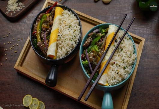 Stir-Fry Beef with Herb Rice Recipe