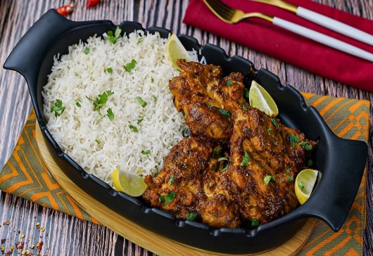 Spicy Chicken Thighs With Boiled Rice Recipe