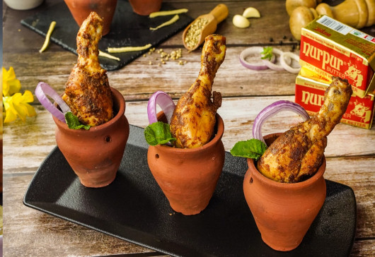 Masala Chicken Legs with Chatpaty Aloo Recipe