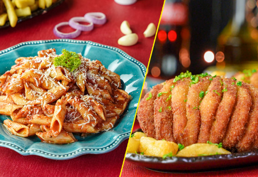 Red Sauce Pasta with Hasselback Fried Chicken Recipe