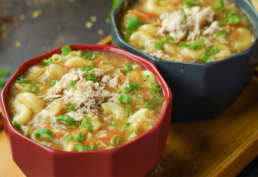Hot and Sour Chicken Macaroni Soup Recipe