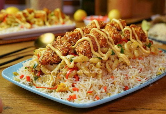 Dhaka Chicken Macaroni Rice Platter Recipe