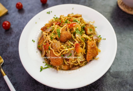 Street Style Chicken Masala Noodles Recipe by SooperChef