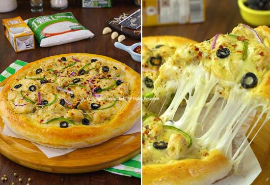 Malai Boti Pizza Recipe by SooperChef