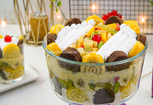 Fruit and Cake Trifle Recipe by SooperChef