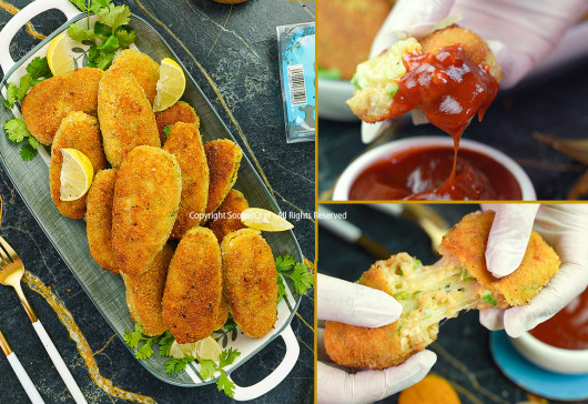 Potato Chicken Cheese Cutlets Recipe by SooperChef