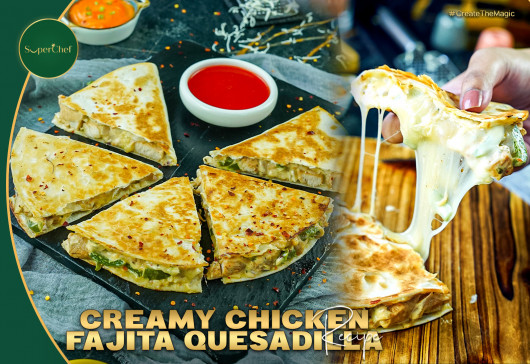 Creamy Chicken Fajita Quesadillas