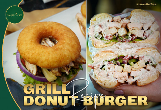 Grilled Chicken Donut Burger Recipe