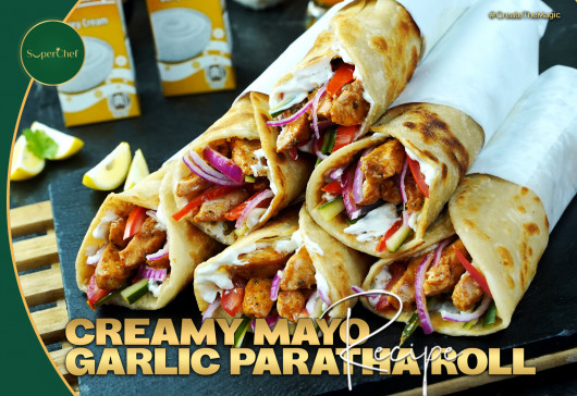 Creamy Mayo Garlic Paratha Roll Recipe