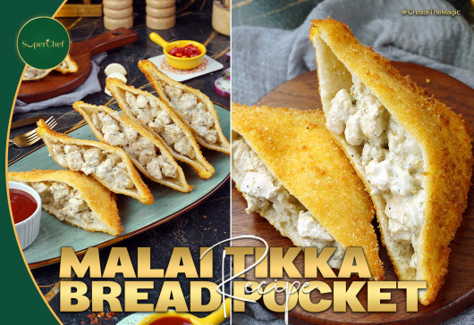 Malai Chicken Tikka Bread Pockets Recipe