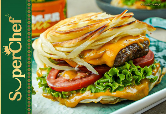 Lacha Paratha Burger Recipe