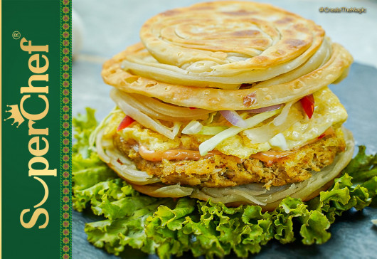 Lacha Anda Shami Burger Recipe